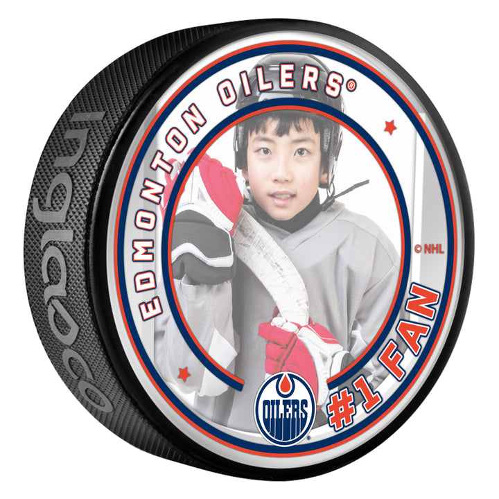 Edmonton Oilers #1 Fan Acrylic Puck - W/Photo Insert