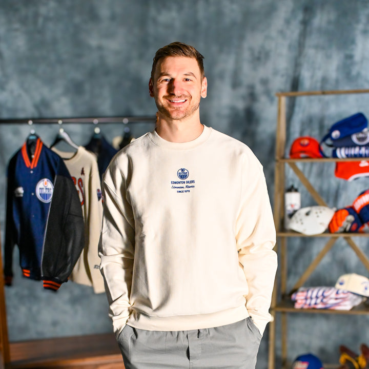 Edmonton Oilers '47 Anderson Foundation Cream Crewneck Sweatshirt