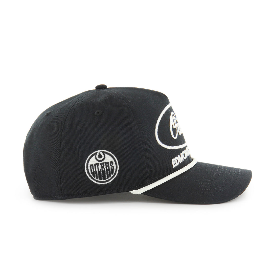 Edmonton Oilers '47 Black Foundational Hitch RF Snapback Hat