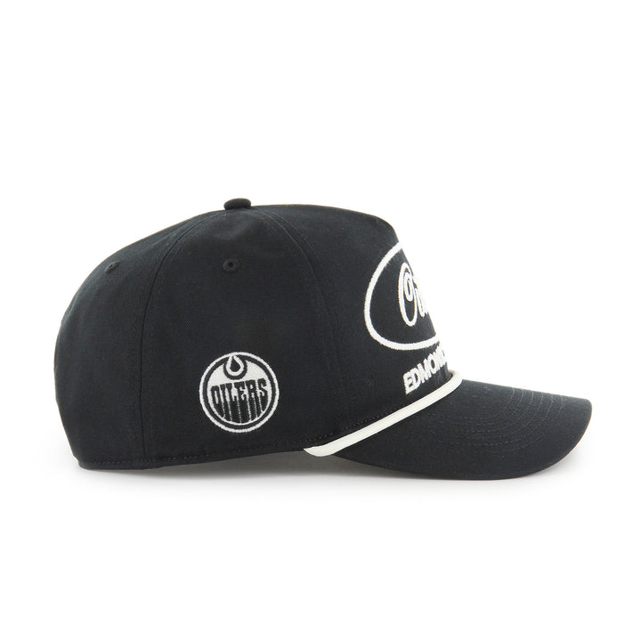 Edmonton Oilers '47 Black Foundational Hitch RF Snapback Hat