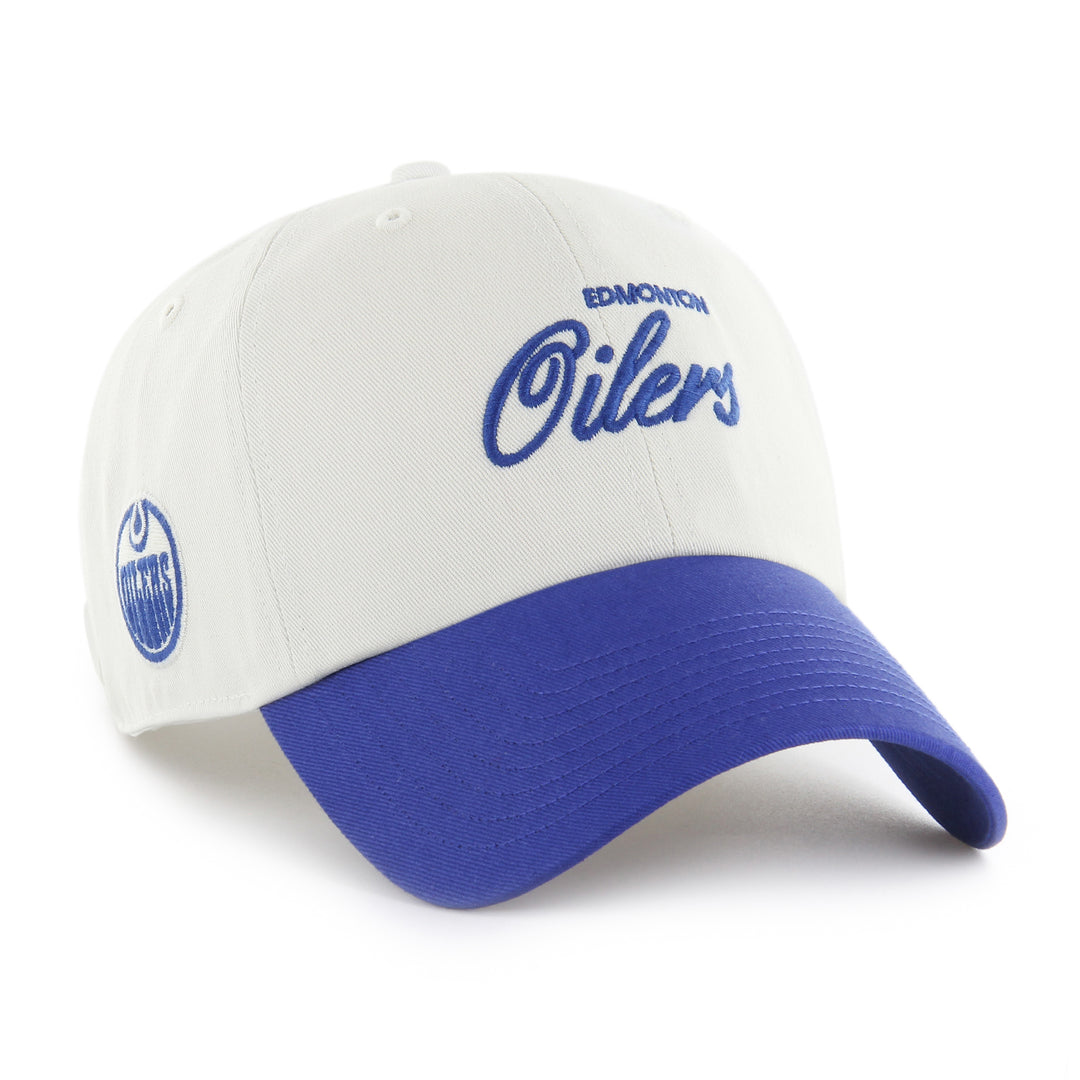 Edmonton Oilers '47 White & Blue Foundational TT Clean Up Adjustable Hat