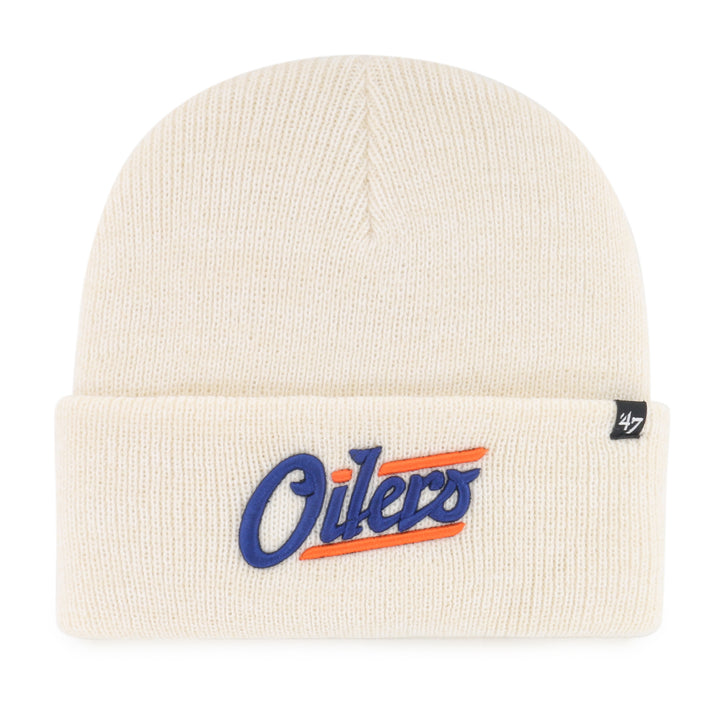 Edmonton Oilers '47 Cream Brain Freeze Alternate Logo Cuffed Knit Toque w/Pom