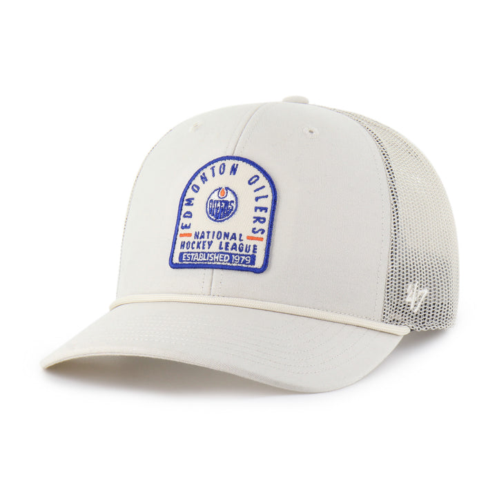 Edmonton Oilers '47 Cream Monument Rope Mesh Trucker Snapback Hat