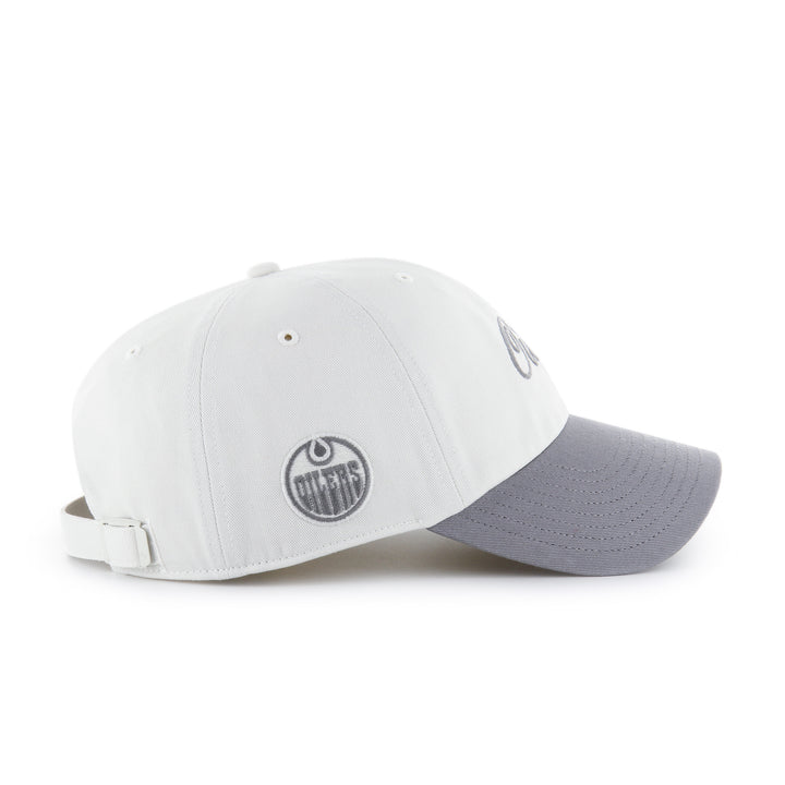 Edmonton Oilers '47 White & Grey Foundational TT Clean Up Adjustable Hat
