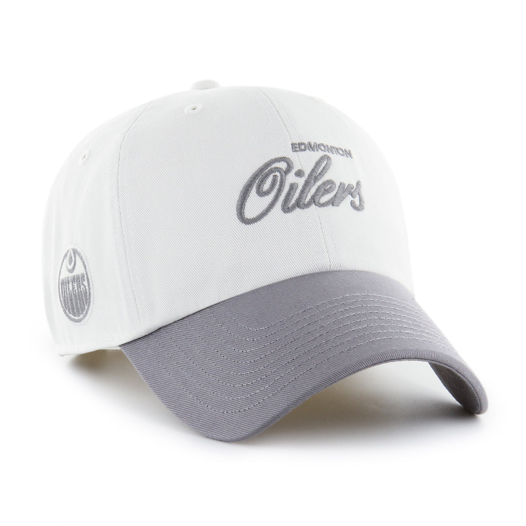 Edmonton Oilers '47 White & Grey Foundational TT Clean Up Adjustable Hat