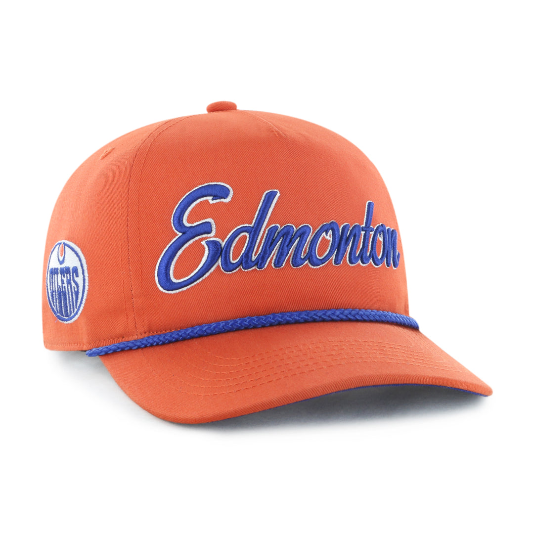 Edmonton Oilers '47 Orange Overhand Rope Hitch Snapback Hat