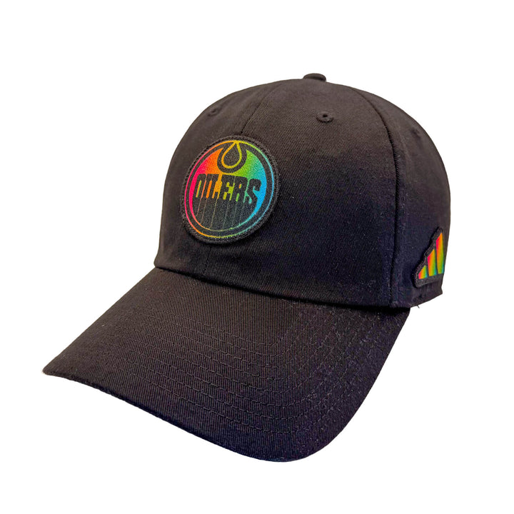 Edmonton Oilers adidas Hockey Is For Everyone/Pride Black Adjustable Hat