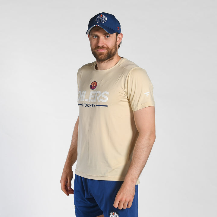 Edmonton Oilers Fanatics Authentic Pro Cream Alternate Rink Tech T-Shirt