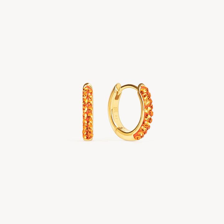 Edmonton Oilers Hillberg & Berk Orange Always On Sparkle Hoop Earrings