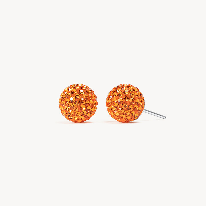 Edmonton Oilers Hillberg & Berk Orange Sparkle Ball Stud Earrings