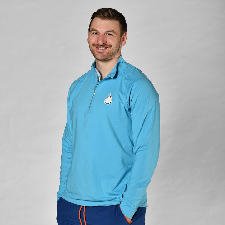 Edmonton Oilers Levelwear Pride Theory Sky Blue Half-Zip Sweatshirt