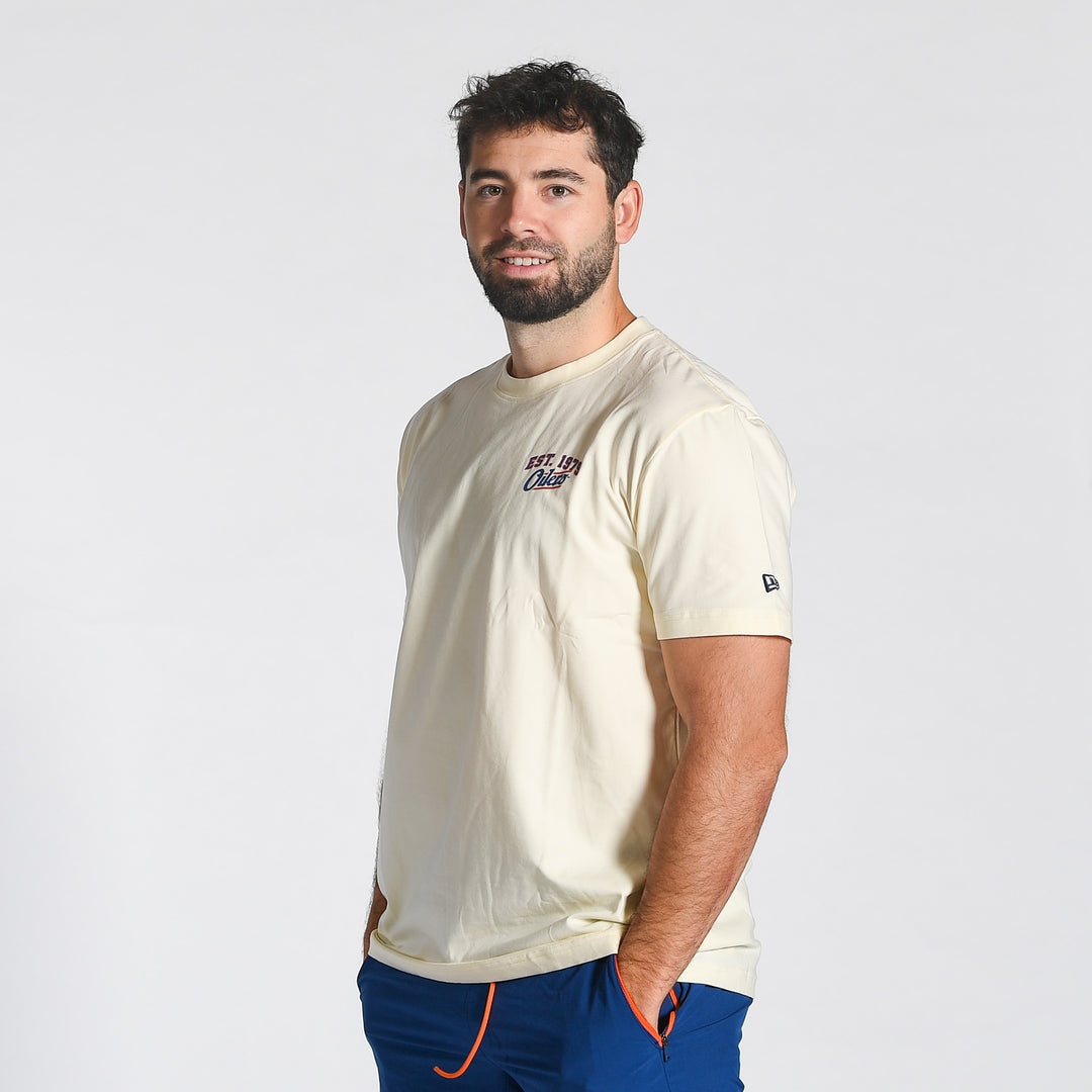 Edmonton Oilers New Era Alternate Logo Cream T-Shirt