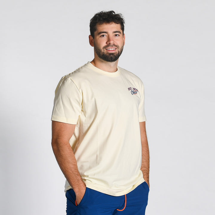 Edmonton Oilers New Era Alternate Logo Cream T-Shirt