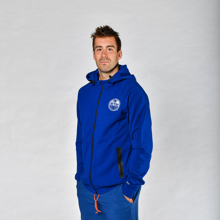 Edmonton Oilers New Era Blue Active Full-Zip Hoodie