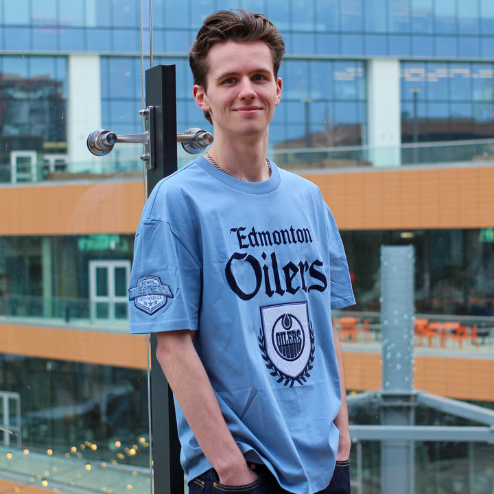 Edmonton Oilers Pro Standard Country Club Blue Drop Shoulder T-Shirt