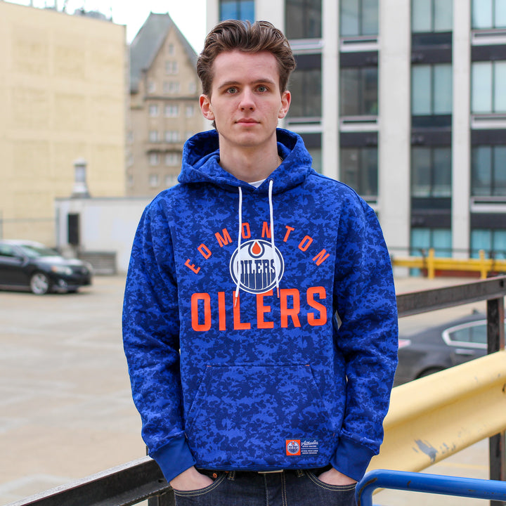 Edmonton Oilers Unisex Authentics Blue All Over Printed Hoodie