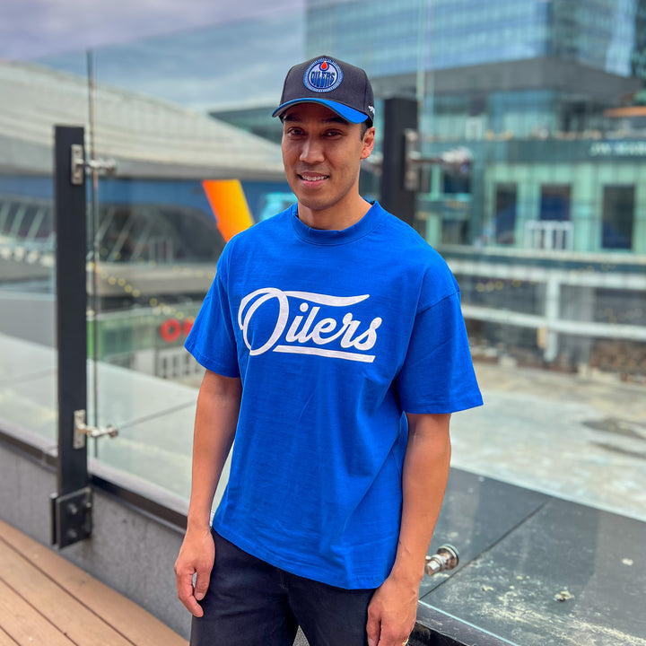 Edmonton Oilers Unisex Peace Collective Essentials Royal Oversized Heavyweight T-Shirt