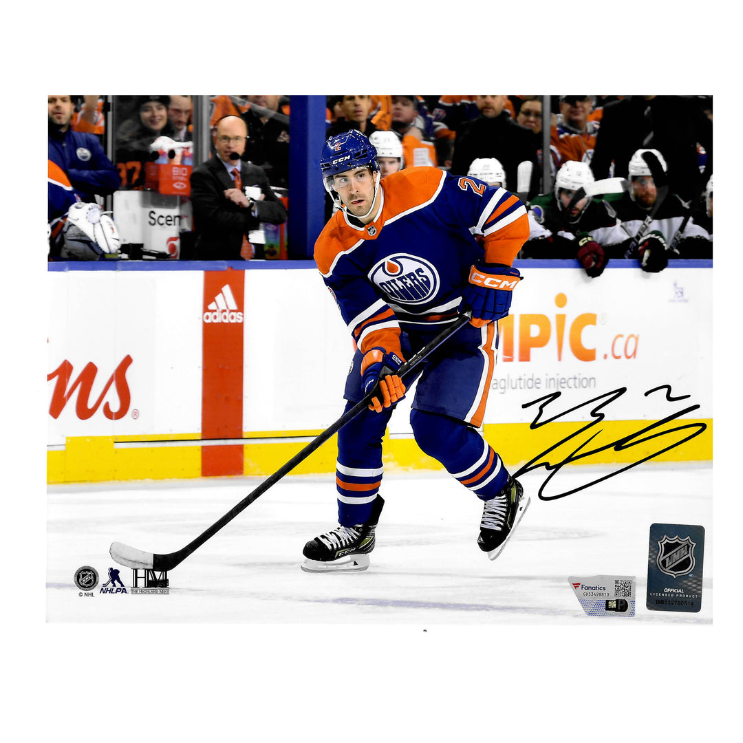 Evan Bouchard Edmonton Oilers Signed "Royal Jersey" 8x10 Photo