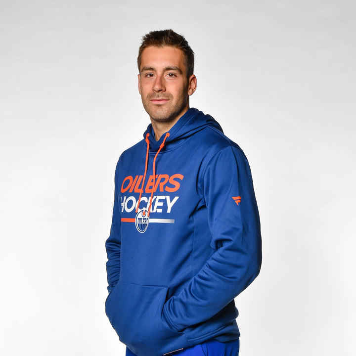 Edmonton Oilers 2023-24 Fanatics Authentic Pro Pullover Blue & Orange Hoodie