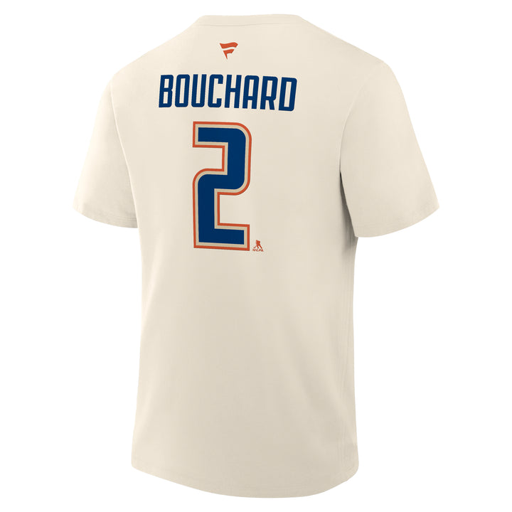 Evan Bouchard Edmonton Oilers Fanatics Alternate Logo Player Name & Number Cream T-Shirt