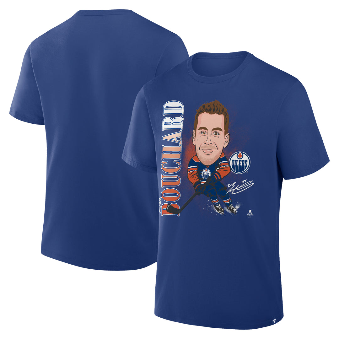 Evan Bouchard Edmonton Oilers Fanatics Blue Player Action T-Shirt