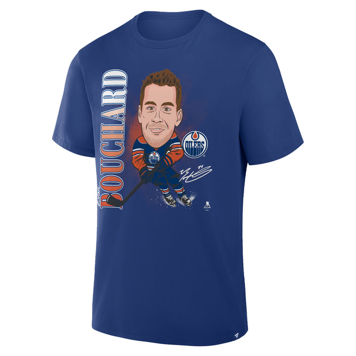 Evan Bouchard Edmonton Oilers Fanatics Blue Player Action T-Shirt