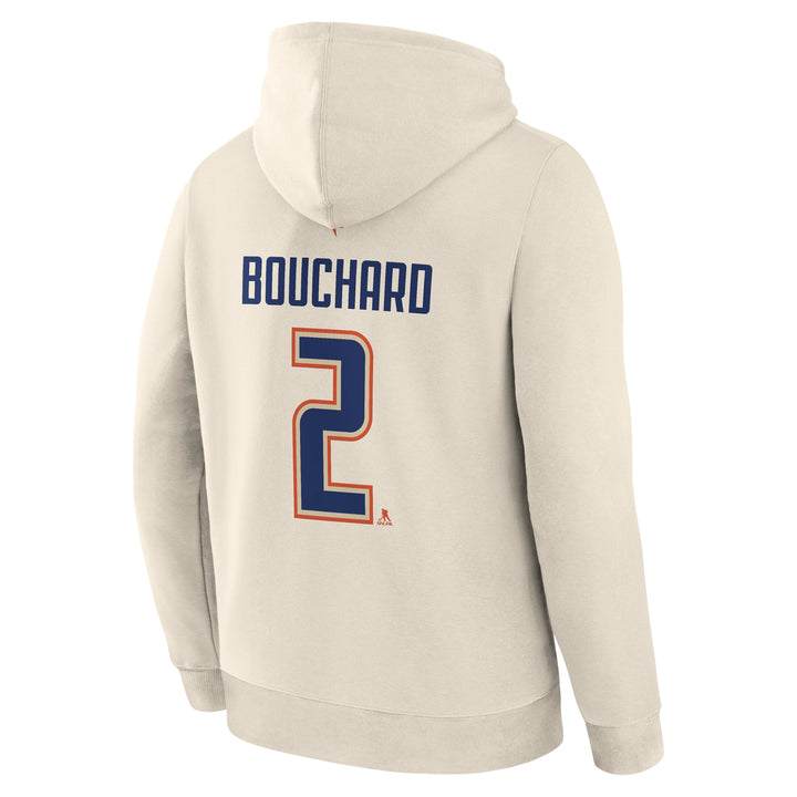 Evan Bouchard Edmonton Oilers Fanatics Cream Alternate Logo Legacy Hoodie