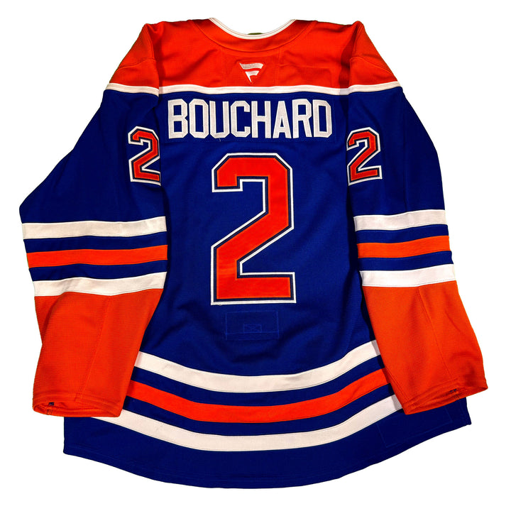 Evan Bouchard Edmonton Oilers Game Worn Jersey - 2025-26 Royal Blue Set #1 - D00128