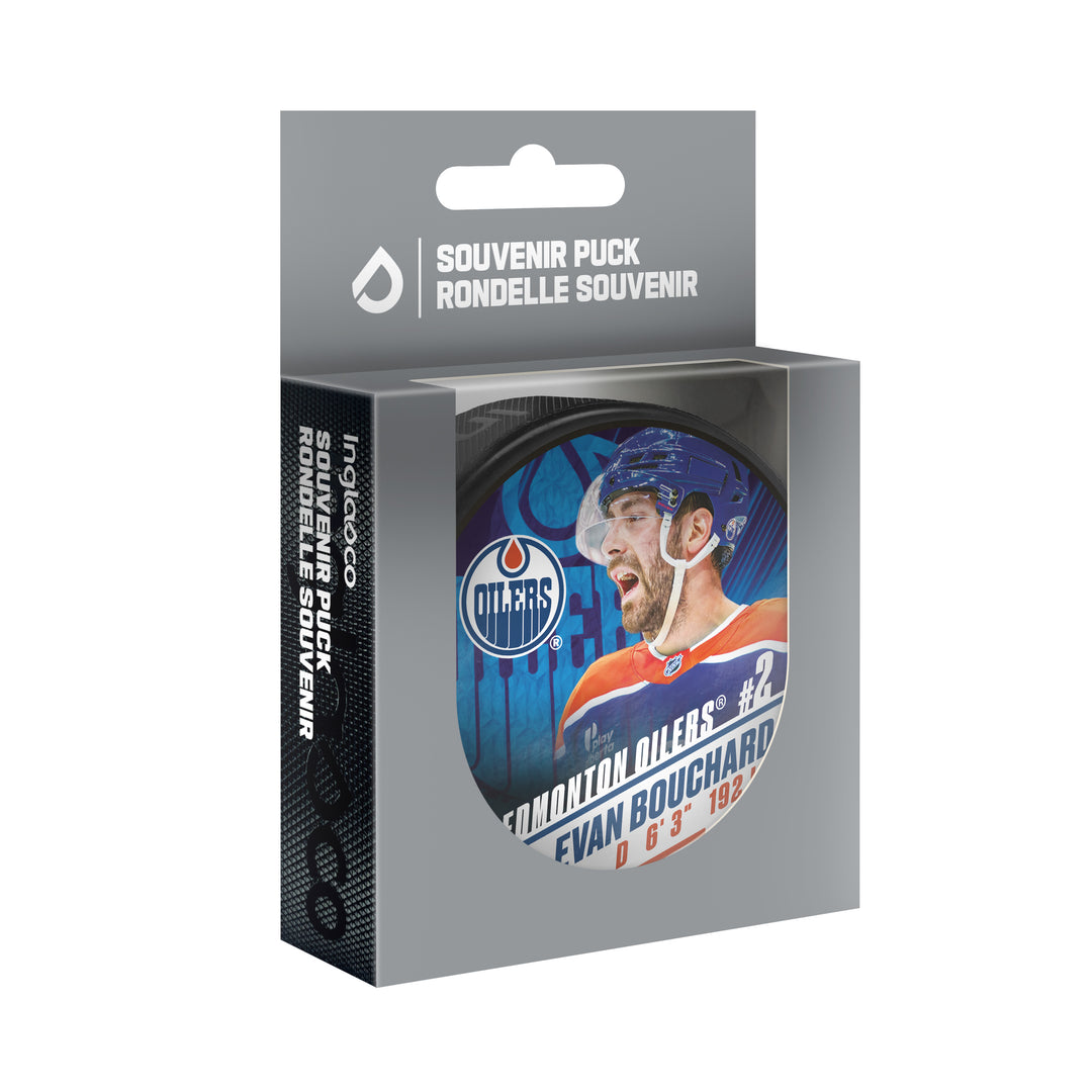 Evan Bouchard Edmonton Oilers Player Puck