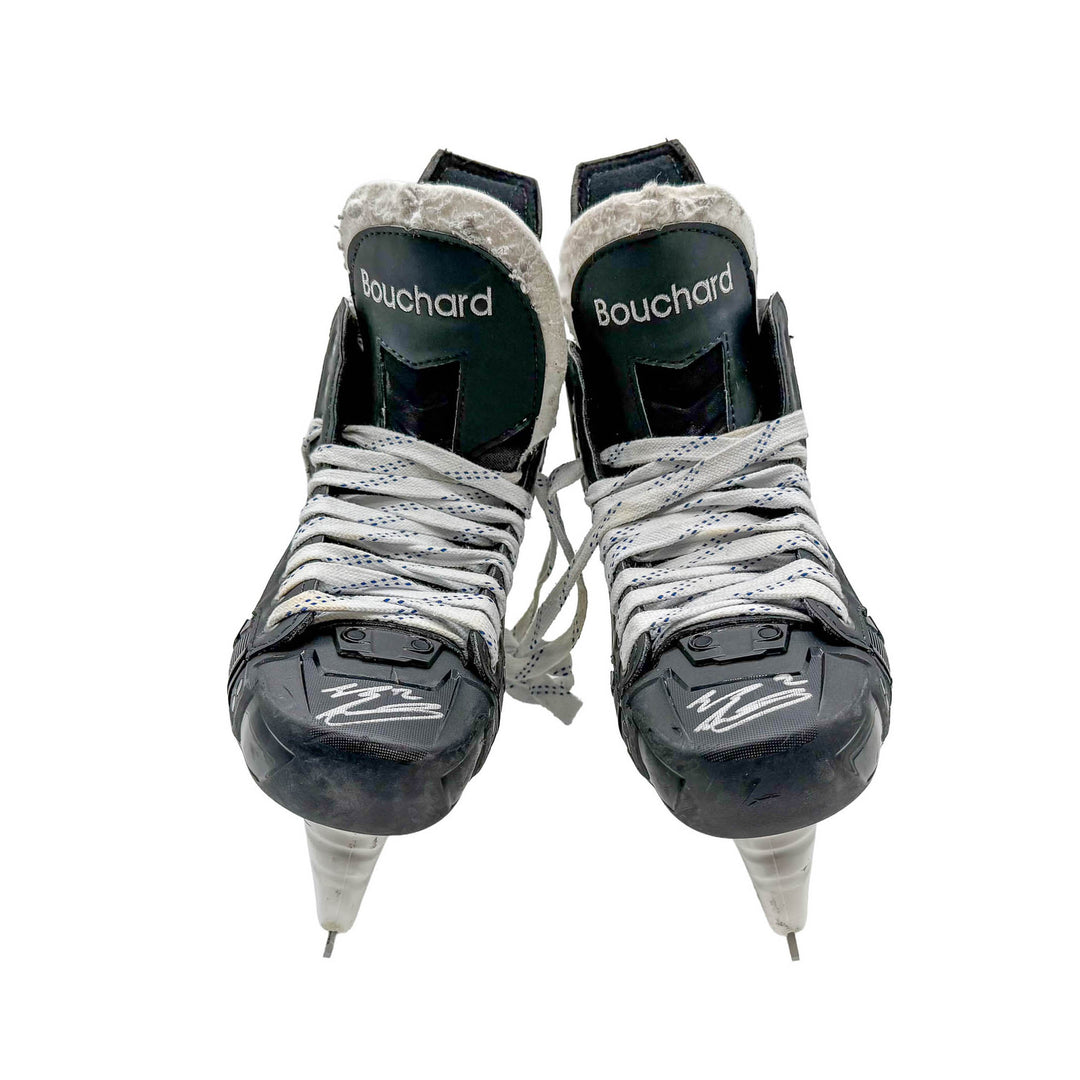 Evan Bouchard Edmonton Oilers Signed Game Used 2023-24 CCM Jet Speed Skates #23671