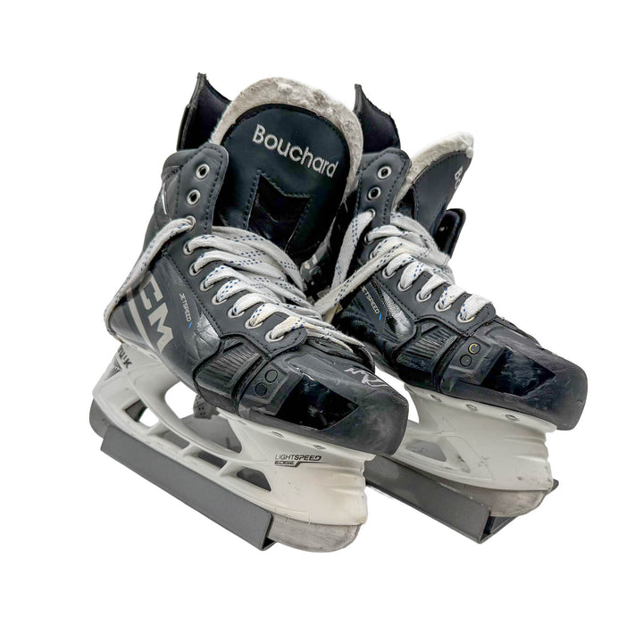 Evan Bouchard Edmonton Oilers Signed Game Used 2023-24 CCM Jet Speed Skates #23671