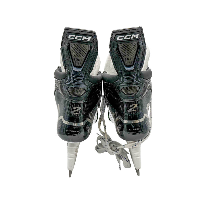 Evan Bouchard Edmonton Oilers Signed Game Used 2023-24 CCM Jet Speed Skates #23671