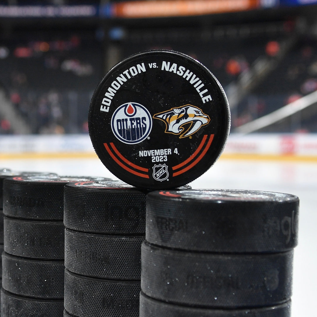 Edmonton Oilers Warm-Up Used Puck - Nov. 4/2023 vs Nashville Predators