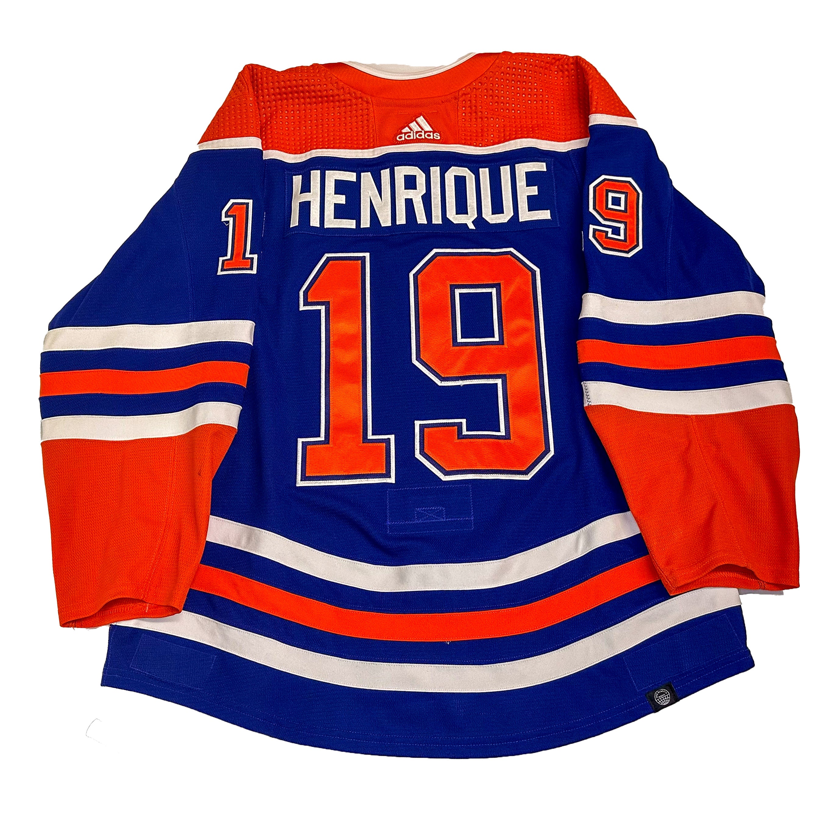 Adam Henrique Edmonton Oilers Game Worn Jersey 2023 24 Royal Blue Se ICE District Authentics