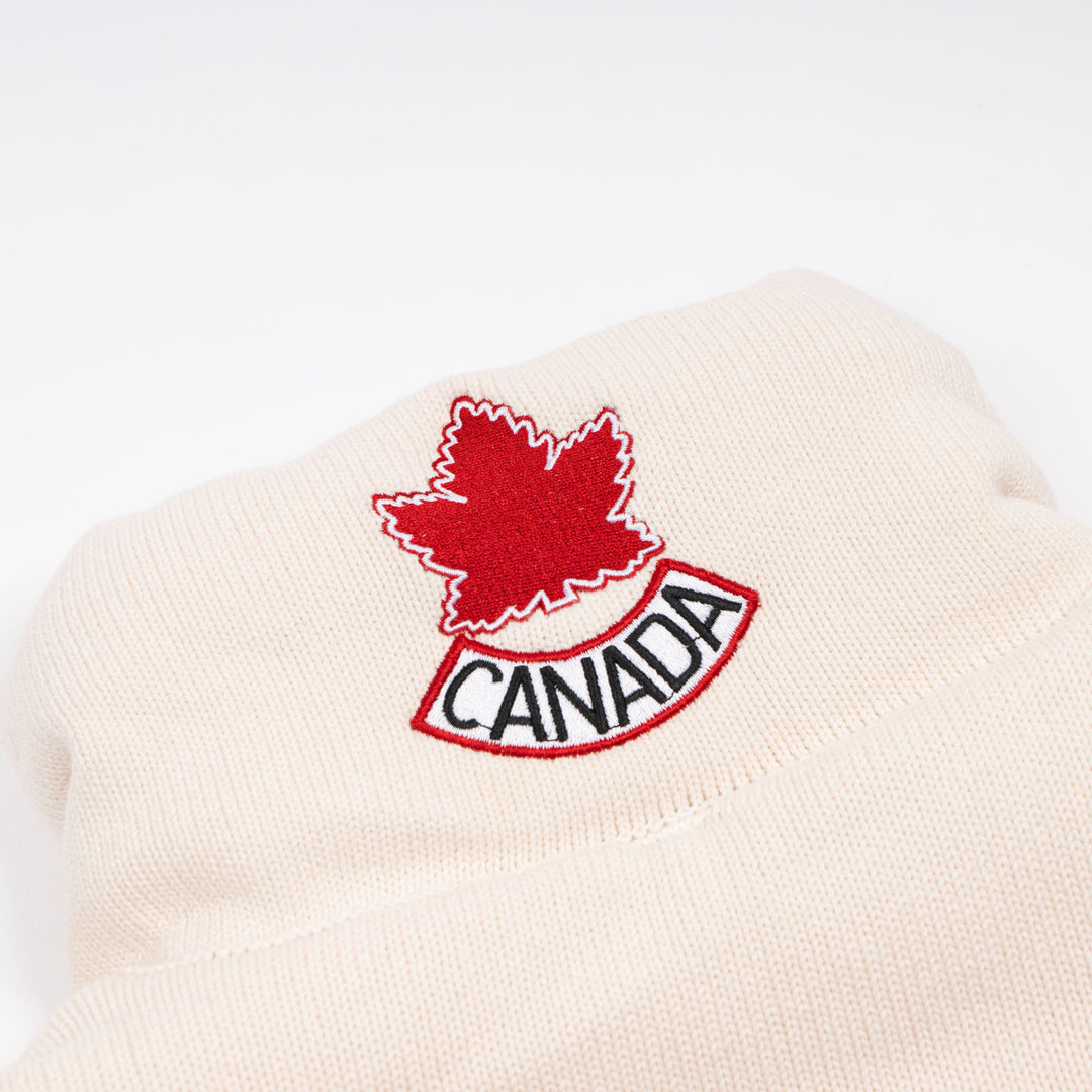 Hockey Canada Unisex Sports Club Atelier by Lauren McDavid Cream Après Knit High-Neck Cropped Puffer Jacket