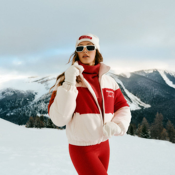 Hockey Canada Unisex Sports Club Atelier by Lauren McDavid Cream Après Knit High-Neck Cropped Puffer Jacket