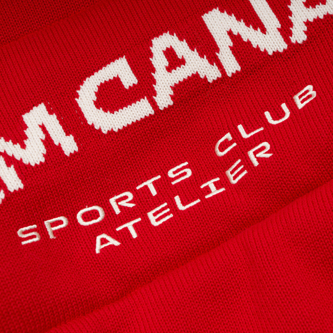 Hockey Canada Unisex Sports Club Atelier by Lauren McDavid Red Après Knit High-Neck Cropped Puffer Jacket