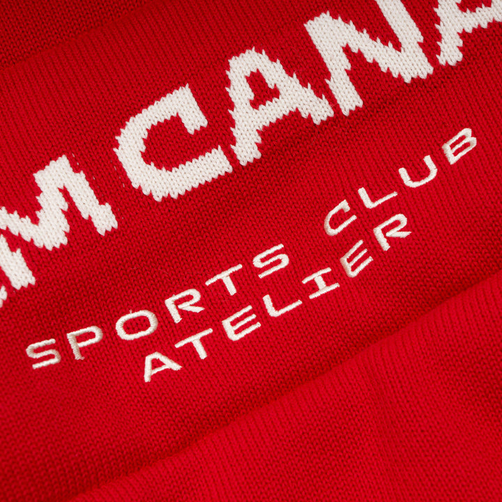 Hockey Canada Unisex Sports Club Atelier by Lauren McDavid Red Après Knit High-Neck Cropped Puffer Jacket