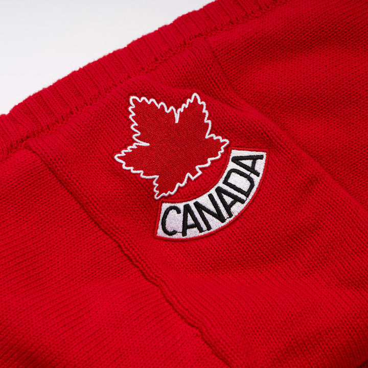 Hockey Canada Unisex Sports Club Atelier by Lauren McDavid Red Après Knit High-Neck Cropped Puffer Jacket