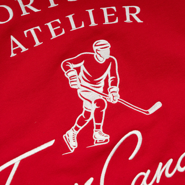 Hockey Canada Unisex Sports Club Atelier by Lauren McDavid Red Classic Terry Hoodie