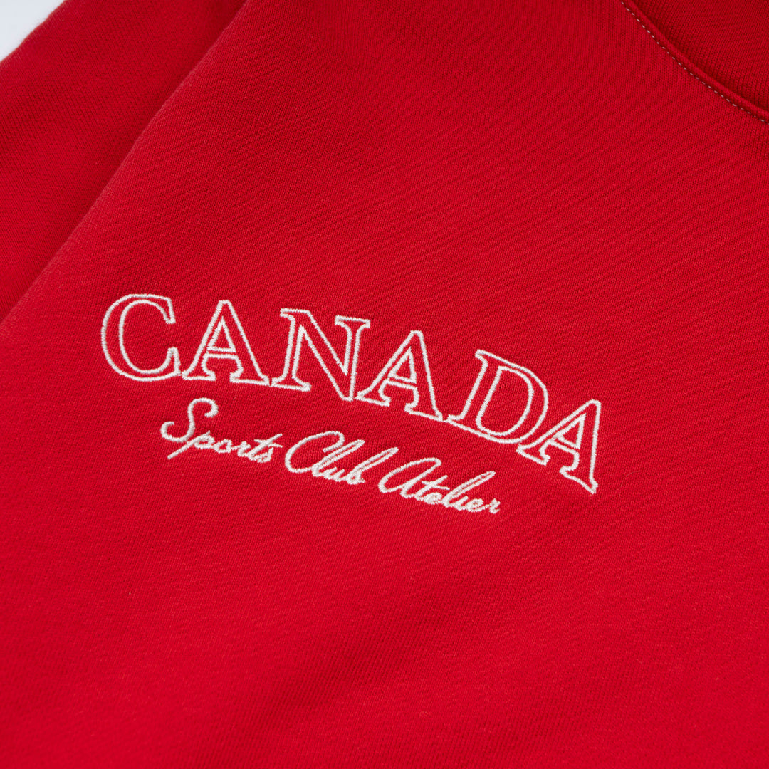 Hockey Canada Unisex Sports Club Atelier by Lauren McDavid Red Classic Terry Hoodie