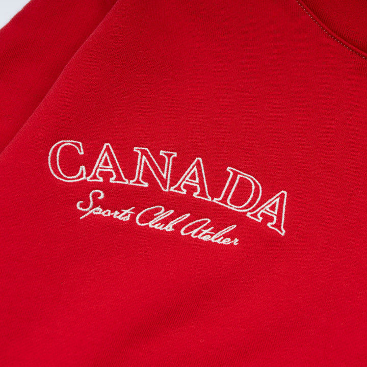 Hockey Canada Unisex Sports Club Atelier by Lauren McDavid Red Classic Terry Hoodie