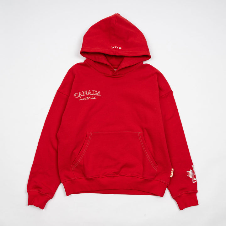 Hockey Canada Unisex Sports Club Atelier by Lauren McDavid Red Classic Terry Hoodie
