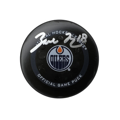 Zach Hyman Edmonton Oilers Autographed Goal Puck - Mar. 15/2022 vs Detroit Red Wings #18375