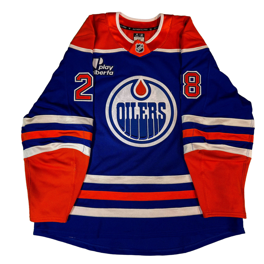 Jack Roslovic Edmonton Oilers Game Worn Jersey - 2025-26 Royal Blue Set #1 - D00219