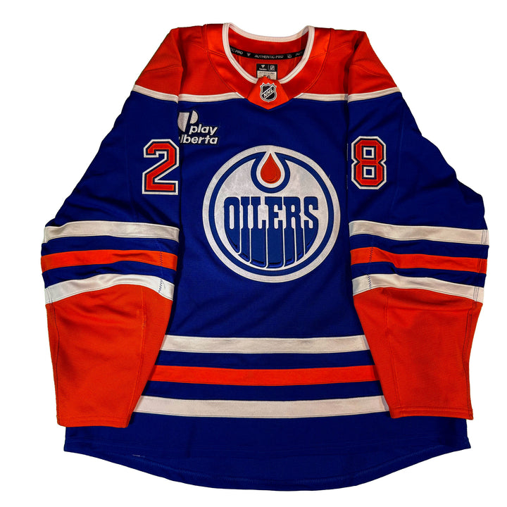 Jack Roslovic Edmonton Oilers Game Worn Jersey - 2025-26 Royal Blue Set #1 - D00219