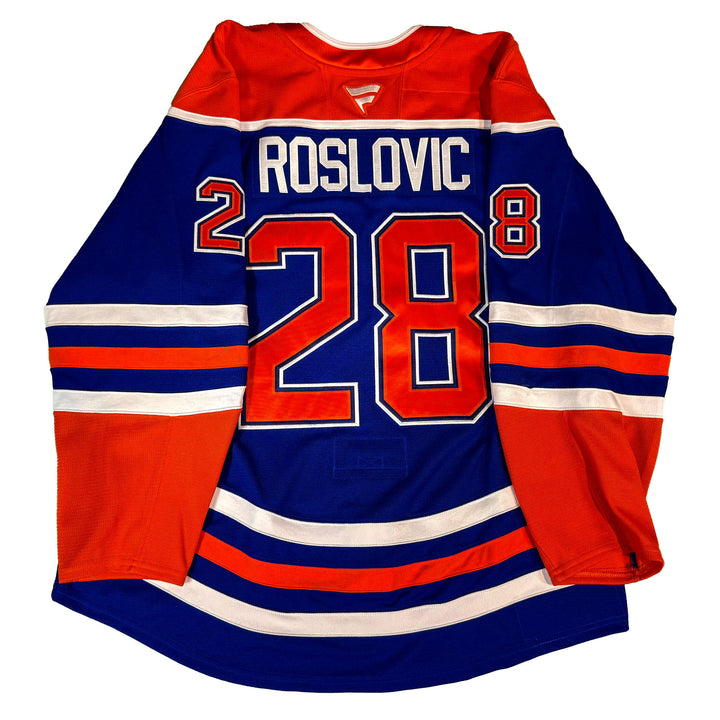 Jack Roslovic Edmonton Oilers Game Worn Jersey - 2025-26 Royal Blue Set #1 - D00219