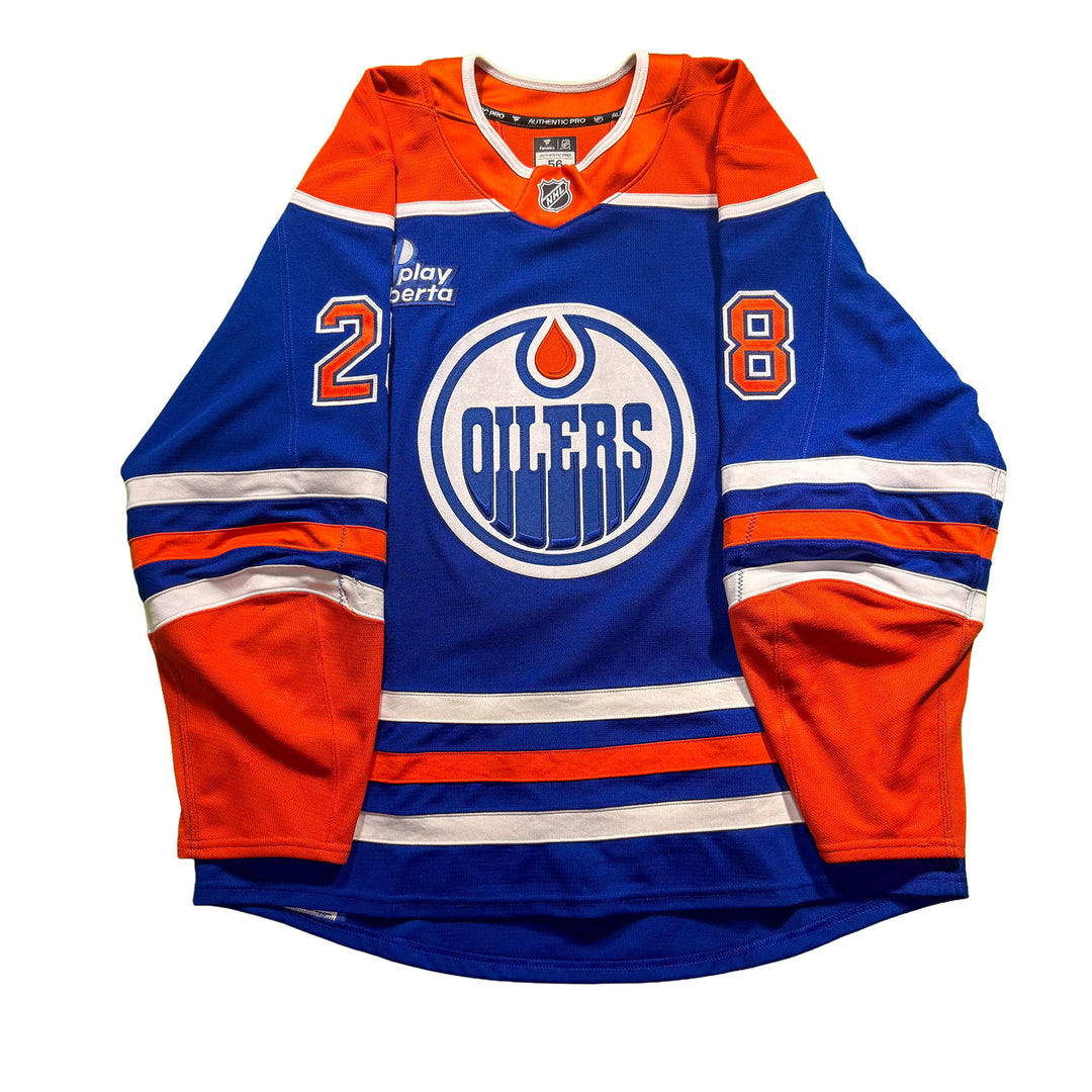 Jack Roslovic Edmonton Oilers Game Worn Jersey - 2025-26 Royal Blue Set #2 - D00389