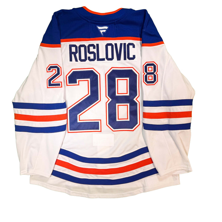 Jack Roslovic Edmonton Oilers Game Worn Jersey - 2025-26 White Set #2 - D00314