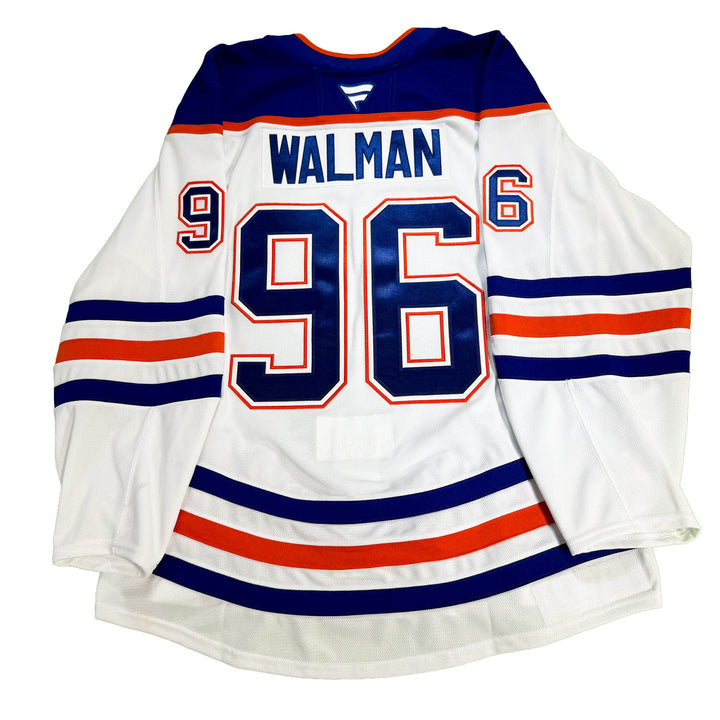 Jake Walman Edmonton Oilers Game Worn Jersey - 2025-26 Playoffs White Set #1 - D00649